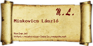 Miskovics László névjegykártya